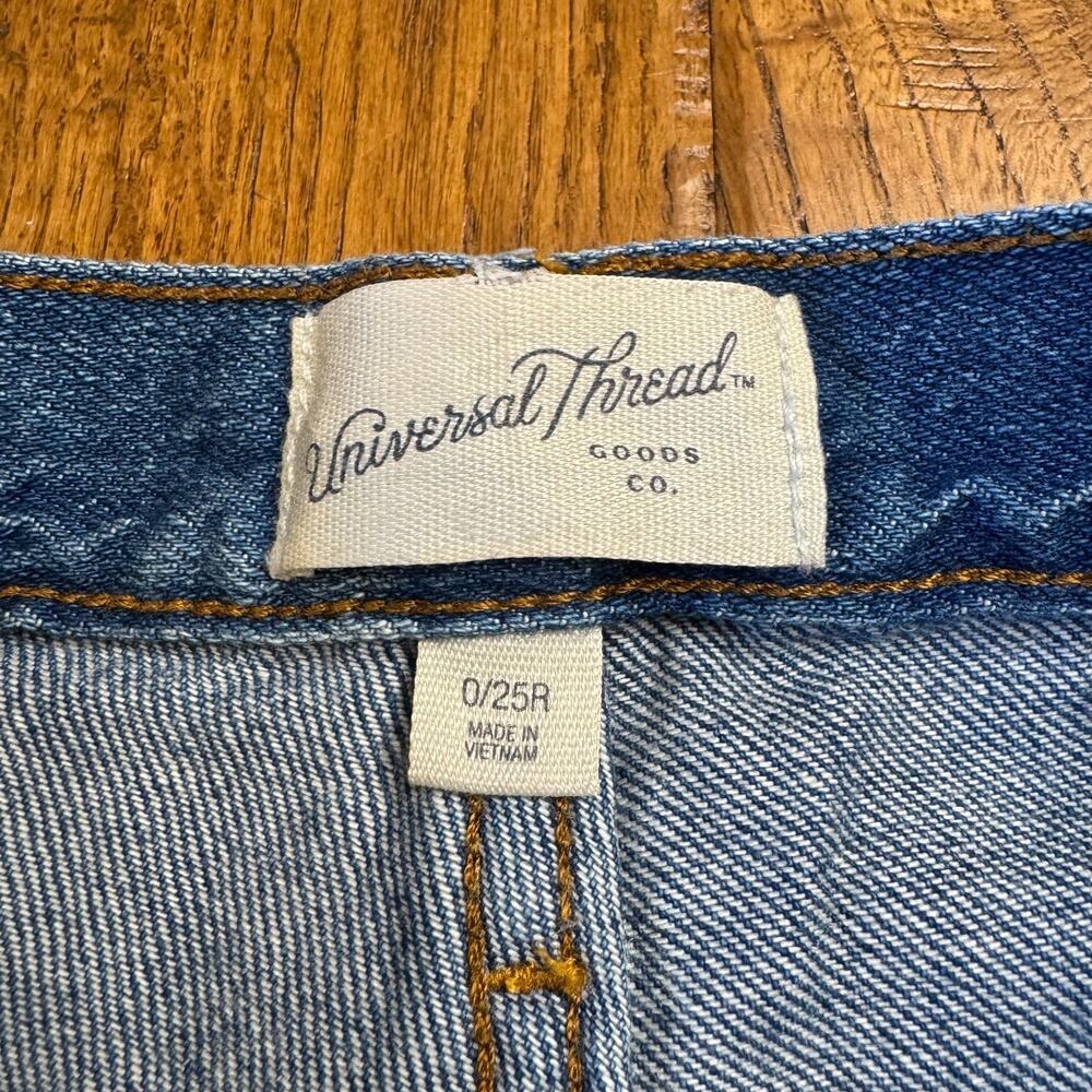 Universal Thread Relaxed Wide-Leg Jeans Med Wash and Rise Womens Sz 0/25R - Picture 2 of 7